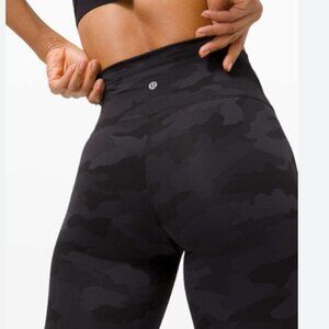 Lululemon Wunder Train High Rise Women's Camo Leggings  Size 8, 28'